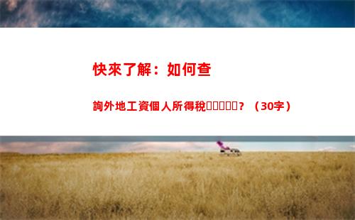 退稅快速搞定，一鍵查詢個人所得稅返還地點！